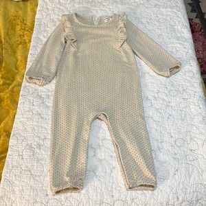 Gap knit romper (beige with black polka dots)